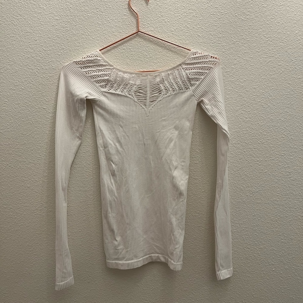 Free People White Slim Long Sleeve